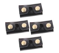 Healeved 4pcs Double Edge Safety Head Protective Sheath with Synthetic Leather Travel Case for Manual Shaving Accessories Lightweight Portable Cover for Bathroom Gym and Vacation Storage