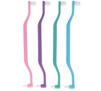 Healeved 4pcs Double Head Toothbrush Orthodontic Toothbrush for Cleaning Plaque Removal Household Manual Interspace Brush Wear-Resistant Tapered Bristles for Travel and Daily Use