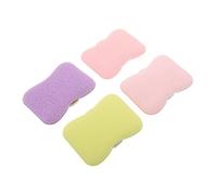 Healeved 4pcs Dual-Texture Exfoliating Bath Sponges with Soap Pouch Body Wash Scrubbers for Men and Women Portable Shower Accessories for Dead Skin Removal