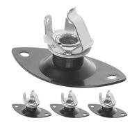 Healeved 4Pcs Electric Guitar Jack Socket Oval Metal Black Finish for Reliable Connection and Music Stage Setup