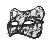 Healeved 4pcs Elegant Black Fox Mask for Women, Intricate Lace Masquerade