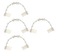 Healeved 4pcs Elegant Crystal Hair Comb for Bride and Bridesmaid Double Combs Design Wedding Hair Accessories Stunning Zircon Embellishments for Special Occasions