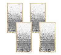 Healeved 4pcs Emergency Survival Thermal Pet Coating Windproof Sturdy Construction Adults Outdoor Survival Gear and Equipment for Hiking and Camping