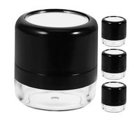 Healeved 4pcs Empty Loose Powder Jar Bottle with Mirror - 5g Reusable Travel Refillable Dry Shampoo Powders Bottle with Sponge Applicator for Home Travel