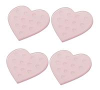 Healeved 4pcs Eyelash Glue Holder Heart Shape Eyelash Stand Scratch-resistant Plate Easy to Clean for Salon and Use