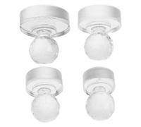 Healeved 4pcs Eyeshadow Pressing Tool Set round Crystal Molds for Compact Powder and Highlighter Repair, Portable Cosmetic Stamper for Daily Emergencies and Travel Use