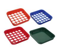 Healeved 4Pcs Flat Plastic Coin Sorting Trays for US Pennies Dimes Quarters Color-Coded Coin Separator and Counting Organizer Set for Money Handling and Recordkeeping