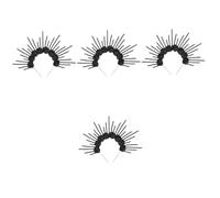 Healeved 4pcs Flower Crown Sunburst Headband for Women Gothic Spike Crown Floral Headpiece Goddess Headpiece Sunburst