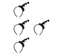Healeved 4pcs Funny Clown Headband for Women Halloween Headwear Black Fabric Cone Hat with Carnival Design Sparking Imagination and Vivid Colours for Cosplay Parties