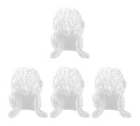 Healeved 4pcs Gentleman Judge Wig for Performance Professional Lawyer Costume Wig for Court and Events Durable Synthetic Material Comfortable Fit White Color for and Confidence