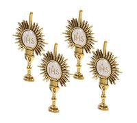 Healeved 4pcs Gold Religious Lapel Pin First Holy Communion Brooch with Chalice Design Catholic Clothes Accessory for Boys First Communion