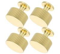 Healeved 4pcs Gold Round Cabinet Knobs Single Hole Kitchen Cupboard Handles Small Drawer Pulls for Wardrobe and Furniture