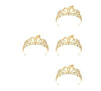 Healeved 4pcs Golden Rhinestone Snake Crown Headpiece for Bride Wedding Hair Accessories with Versatile Beauty and Robust Craft for Halloween Costume Party