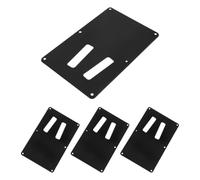 Healeved 4pcs Guitar Cover Plate: Black Plastic Backplate Replacement - Compatible with SQ ST Electric Guitar - Tremolo Cavity Cover Backplate for Rear Upgrade