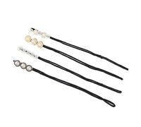 Healeved 4Pcs Hair Bun Maker with Slip Pearls Twisted Hair Bands for Effortless Updos and Elegant Styles for Daily Wear Weddings and Professional Looks
