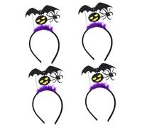 Healeved 4pcs Halloween Headband with Unique Ghost Eyeball Purple Decoration Flexible Cosplay Costume Prop for Adults Festival Photo Accessory to Enhance Party Atmosphere