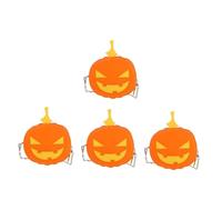 Healeved 4pcs Halloween Pumpkin Purse for Women and Lightweight PU Leather Crossbody Shoulder Bag with Chain Spooky Season Handbag for Holiday Parties Versatile Gothic Style