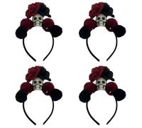 Healeved 4pcs Halloween Skull Headgear Fake Skull Hair Band for Adults Party Headband Bloody Design