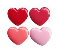 Healeved 4pcs Heart Shape Plastic Lipstick Containers with Mirror, Lightweight Multi-Purpose Storage Cosmetic Holder for Daily Life and Travel Use by Women and Random Color
