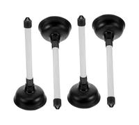 Healeved 4pcs Heavy Duty Rubber Toilet Plunger with Ergonomic Handle for Strong Suction Multi Purpose Sink and Drain Unclogging Tool Compact and Hygienic Bathroom Kitchen Clog Remover