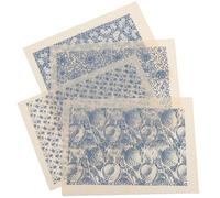 Healeved 4Pcs High-Temperature Resistant Underglaze Transfers for Pottery Clay Decal Set, Decorative Cuttable Transfer Paper for Ceramic DIY Craft, Classic Chinese Style Pottery Accessory