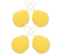 Healeved 4pcs Honeycomb Bath Balls Shower Sponge Exfoliating Soft Body Scrubber Reusable Loofah for Cleansing Travel Bath Supplies