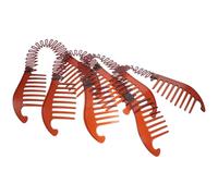 Healeved 4pcs Interlocking Side Hair Combs Banana Clip Hair Braiding Tools Bendable Volume Clips for Women Brown Styling Accessories for DIY