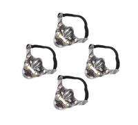 Healeved 4pcs Japanese Demon Samurai Prajna Half Face Mask Realistic Halloween Cosplay Accessory Comfortable Fit Unique Design for Masquerade Events Striking Carnival Soldier Mask