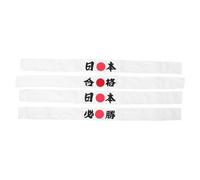 Healeved 4pcs Japanese Samurai Hachimaki Headbands Sweat Wicking Tie Bandanas for Karate Sports Cooking Kitchen Team Bonding with Motivational Kanji Designs and Reusable
