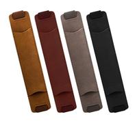 Healeved 4pcs Leather Business Pen Protectors Set Pen Pouches with Elastic Band for Notebooks in Black Brown Grey Wine Red for Office and Travel