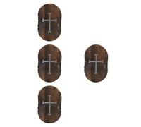Healeved 4pcs Lightweight Medieval Knight Shield with Retro Cross Design, Plastic Roman Armor Costume Accessory for Theatrical Performances and Cosplay, Style Halloween