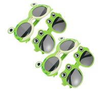 Healeved 4pcs Luau Party Sunglasses: Frog Glasses Plastic Hawaiian Sunglasses Tropical Photo Booth Eyeglasses For Kids Beach Summer Pool Birthday Supplies