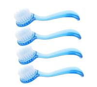 Healeved 4pcs Manual Facial Cleansing Brush Set Large Size Natural Horn Handle Deep Pore Exfoliating Scrubber for Wet Or Dry Use Suitable for Skin Types Random Color