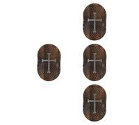 Healeved 4pcs Medieval Shield for Boys Lightweight Plastic Knight Armour Costume Accessory with Vintage Classic Cross Emblem, Versatile Roleplay Prop for Fantasy Adventure and Theatrical