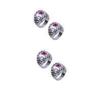 Healeved 4pcs Men's Dragon Claw Evil Skull Eyeball Ring Gothic Biker for Halloween Party Unique Men Ring Evil Eye Design