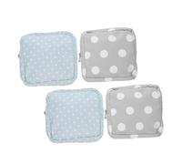 Healeved 4pcs Menstrual Pad Carrying Case Portable Oxford Cloth Period Pouch with Multicompartment Privacy Design for Travel Office School Women