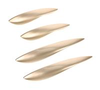 Healeved 4pcs Modern Kitchen Cabinet Handles and Wardrobe Drawer Knobs Set, Pearl Gold Finish, 96mm 128mm, Sturdy Metal Hardware for Cupboards and Dressers
