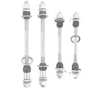 Healeved 4pcs Mountain Bike Solid Axles: 5.7" Front & 7.7" Rear Heavy Duty Axles with Waterproof Caps, Universal Wheel Hardware Replacement for Cycling Repair