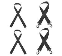 Healeved 4Pcs Multifunctional Ski Boot Carrier Straps with Adjustable Buckle and Hand/Shoulder Handles, Black Snowboard and Ice Skate Hand Carry Straps for Winter Sports Transport