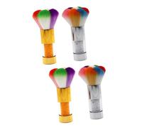 Healeved 4pcs Nail Dust Brushes Rhinestone Handle Soft Bristles for Makeup and Nail Cleaning Beauty Tools for Manicure and Blusher Application