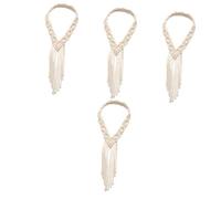 Healeved 4pcs Nordic Style Handmade Macrame Woven Headband for Women Bohemian Hair Accessory for Weddings and Travel Delicate Hair Wrap Unique Fringe Design