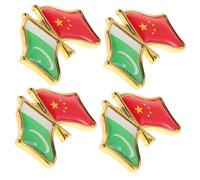 Healeved 4pcs Pakistan China Flag Brooch Pins Metal Friendship Lapel Badge for Clothes Hats Backpacks Symbol of International Bond and Cultural Exchange Elegant and Refined Accessories