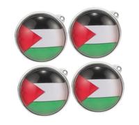 Healeved 4pcs Palestinian Flag Cufflinks French Cuff Shirt Buttons for Men Business Wedding Formal Wear Father Grandfather Dad