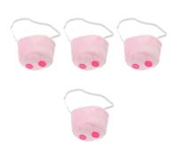 Healeved 4pcs Pig Nose Cosplay Accessory Soft Plush Animal Nose Prop for Carnival Dress Up Funny Realistic Design Comfortable Lightweight for Halloween Parties