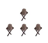 Healeved 4pcs Plaid Deerstalker Hat with Double Brim Design and Adjustable Ear Flaps, Authentic Detective Role Play Costume Accessory for Outdoor Use and Boys Cosplay