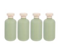 Healeved 4pcs Plastic Dispensing Bottles for Liquids Travel Shampoo Bottles Flip Cap Refillable for Leakproof Toiletry Use
