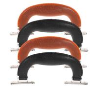 Healeved 4pcs Plastic Handles for Drawer and Closet Lightweight Modern Wardrobe and Furniture Pulls Easy Installation Brown and Black