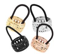 Healeved 4pcs Portable Lightweight Hair Ties for Women Thick Hair Assorted Colour Ponytail Holders with Delicate Style for Daily Styling and Birthday Party