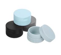 Healeved 4pcs Portable Silicone Pill Organizer Travel Box with Leak Lids Body Cream Containers for Vitamins and Medication Moisture Resistant Essentials Jars for Daily Use and Trips