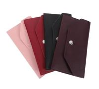 Healeved 4pcs Pu Leather Cash Envelope Wallets for Women, Lightweight Money Envelopes with Snap Button, Reusable Budgeting Pouches for Everyday Carry and Travel